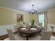 Elegant dining room with a dark wood table, upholstered chairs, and decorative chandelier at 202 Hunt Club Dr, Summerville, SC 29485