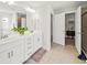 This bathroom features dual sinks, white cabinets and a separate room for the toilet at 2152 Pentland Dr, Charleston, SC 29412