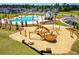 Community playground with unique ship-themed structures, swings, and a picnic table near the pool at 223 Granton Edge Ln, Summerville, SC 29486