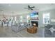 Inviting living room with fireplace open to dining and kitchen areas at 3016 Evening Tide Dr, Hanahan, SC 29410