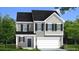 Charming two-story home featuring gray siding, black shutters, and an attached two-car garage at 418 Cadbury Loop, Summerville, SC 29486