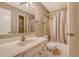 Bathroom with vanity, toilet and shower/tub combo at 4606 Moss Ct, North Charleston, SC 29420