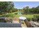 A backyard oasis with a view of the lake, including lush greenery and patio seating at 925 Dills Bluff Rd # 34, Charleston, SC 29412