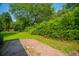 A backyard features a brick patio, a lawn, and mature trees and shrubs at 100 S Gum St, Summerville, SC 29483