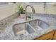 Close-up of a kitchen sink with granite countertops, stylish faucet and green leafy accents at 103 Trimley Ct, Goose Creek, SC 29445