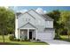 Charming two-story home with light green siding, white trim, covered porch, attached garage, and manicured lawn at 119 Lefton Lndg, Summerville, SC 29485