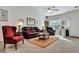 Bright living room with carpet floors, high ceilings, and modern decor at 127 Manning Ct, Summerville, SC 29485