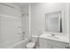 Clean, bright bathroom with a combined bathtub and shower and a vanity with sink at 139 Sunray Ln, Summerville, SC 29486