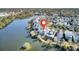 Aerial view showing home's prime waterfront location and neighborhood at 1615 Paradise Lake Dr, Mount Pleasant, SC 29464