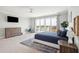 Bedroom with a desk, TV, and sliding glass doors offering balcony access and natural light at 1714 Fort Palmetto Cir, Mount Pleasant, SC 29466