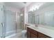 This bathroom features a glass enclosed shower, and a single sink vanity at 2000 Belle Isle Ave # 204, Mount Pleasant, SC 29464