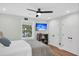 Bright bedroom with ceiling fan, TV, two closets and a window view at 2040 Shell Ring Cir, Mount Pleasant, SC 29466
