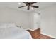 Bright bedroom with hardwood flooring, ceiling fan, and fresh paint at 2720 Oak Manor Dr, Mount Pleasant, SC 29466