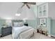 Cozy bedroom with vaulted ceilings, skylight, and a calming color palette at 3555 Colonel Vanderhorst Cir, Mount Pleasant, SC 29466