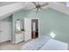 Bright bedroom features a vaulted ceiling and a comfortable, inviting atmosphere at 3555 Colonel Vanderhorst Cir, Mount Pleasant, SC 29466