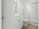Modern bathroom with a glass-enclosed shower, tiled floors, and vanity at 470 Sanctuary Park Dr, Summerville, SC 29486
