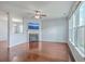Spacious living room with hardwood floors, fireplace, and ample natural light at 531 Crossland Dr, Moncks Corner, SC 29461