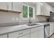 Bright kitchen area showcasing a stainless steel sink, window view, and shaker cabinets for a sleek design at 62 Wexford Way, Walterboro, SC 29488