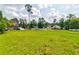 Expansive backyard with lush green lawn and mature trees, perfect for outdoor activities at 8938 Planters Row Ln, Summerville, SC 29485