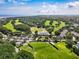 Aerial view of the golf course surrounded by green trees and residential homes near the water at 9002 Palmetto Dr # 420, Isle of Palms, SC 29451