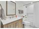 Bathroom featuring a single vanity, a shower/tub combo, and brushed bronze hardware at 920 Simmons Ave, Summerville, SC 29483