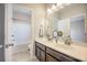 Bathroom with dual sink vanity, bath tub and a shower with modern fixtures at 106 Sago Ct, Summerville, SC 29486