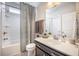 Bathroom featuring a vanity with a sink, a shower, and decorative accents at 106 Sago Ct, Summerville, SC 29486