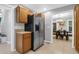 Kitchen with stainless steel refrigerator conveniently placed near dining area at 112 Fox Chase Dr, Goose Creek, SC 29445