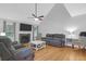 Bright living room featuring hardwood floors, a fireplace, and neutral paint at 112 Fox Chase Dr, Goose Creek, SC 29445