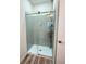 Modern bathroom featuring a glass enclosed shower with gray subway tile and modern fixtures at 1225 Blakeway St # 906, Charleston, SC 29492