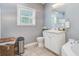 Bathroom with white vanity, neutral paint, and tile flooring at 142 Maxwell Rd, Summerville, SC 29483