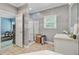 Bathroom showcasing a glass door shower and modern fixtures at 142 Maxwell Rd, Summerville, SC 29483