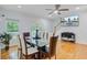 Open dining room offers plenty of space for entertaining and Gathering dinners at 142 Maxwell Rd, Summerville, SC 29483