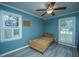 Bedroom featuring natural light, ceiling fan, and wood-look flooring at 215 Bramblewood Dr, Summerville, SC 29485