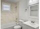 Bathroom with tiled shower and modern vanity at 2174 Eleanor Dr, North Charleston, SC 29406