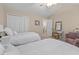 Bedroom with two twin beds, ceiling fan, vaulted ceiling and closet at 241 Kelsey Blvd, Wando, SC 29492