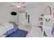 A well lit bedroom has nice carpet, a ceiling fan and neutral walls at 255 Saxony Loop, Summerville, SC 29486