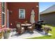 Cozy patio features a dining set, umbrella, grill, and beautiful flower pots at 255 Saxony Loop, Summerville, SC 29486