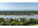 Breathtaking aerial view of waterfront properties, each featuring private docks and stunning water access at 2619 Buccaneer Rd, Isle of Palms, SC 29451