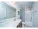 Bathroom with a vanity, a large mirror, and a shower with a shower curtain at 302 Fiddleback Dr, Summerville, SC 29486