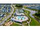Beautiful aerial view of the community amenities including pool, clubhouse, and surrounding homes at 312 Clearpath Dr, Summerville, SC 29486