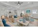 Bright, open-concept living and dining area featuring stylish coastal decor and ample natural light at 3218 Pinewood Dr, Ladson, SC 29456