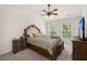 Comfortable primary bedroom with a ceiling fan and vaulted ceiling at 333 Flyway Rd, Goose Creek, SC 29445