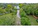 Aerial view of gazebo nestled among lush greenery with a picturesque walking path in a tranquil setting at 340 President St, Charleston, SC 29403