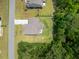 An aerial view of a home with a large, fenced backyard and patio area provides a sense of privacy and outdoor living space at 4007 Oxeye, Johns Island, SC 29455