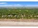 Property '43 Surfsong' aerial view showcasing proximity to the ocean and Turtle Point Golf Course, set amongst lush greenery at 43 Surfsong Rd, Kiawah Island, SC 29455