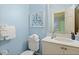 Stylish bathroom featuring a marble countertop, modern fixtures, and an octopus art print at 43 Surfsong Rd, Kiawah Island, SC 29455