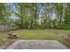 Large, grassy backyard with mature trees, a concrete patio, and privacy fence, ideal for entertaining at 436 Fox Hunt Rd, Goose Creek, SC 29445