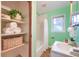 Bathroom showcasing a vanity with an open closet space offering storage for towels and accessories at 444 Clarine Dr, Goose Creek, SC 29445