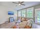 Cozy living room with a comfortable sofa, large windows, and a flatscreen TV, creating a perfect space for relaxation at 5135 Park Creek Ave, North Charleston, SC 29418